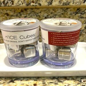Brookstone metal n’ice cubes for drinks 6 cubes per container stainless steel